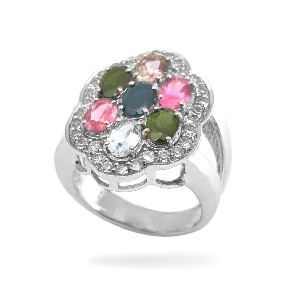 Silver ring tourmaline Mariaska